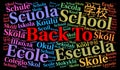 Back to school in different languages Royalty Free Stock Photo