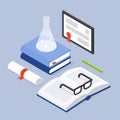 Back To School Diploma Isometric Illustration