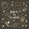 Back to school doodle. A set of elements on a school theme. School doodles Royalty Free Stock Photo