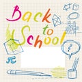 Back to school doodles - label Royalty Free Stock Photo