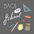 Back to school drawing vector flat