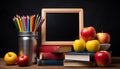 Back to school, education, apple, book, learning generated by AI Royalty Free Stock Photo