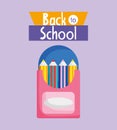 Back to school education colored pencils in box supply