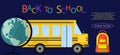 Back To School Education Concept Bunner Flat design Royalty Free Stock Photo