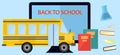 Back To School Education Concept Bunner Flat design Royalty Free Stock Photo