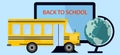 Back To School Education Concept Bunner Flat design Royalty Free Stock Photo