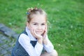 Back to school. Education Concept Preschool Education. Close-up portrait. Child schoolgirls looking at camera. Charming schoolgirl Royalty Free Stock Photo