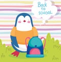 Back to school education cute penguin backpack