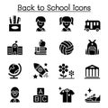 Back to school, education, kindergarten, learning icon set Royalty Free Stock Photo