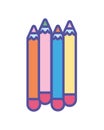 Back to school education pencils color artistic supplies