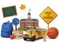 Back to school elements isolated on white background Royalty Free Stock Photo