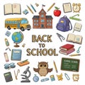 Back to school elements isolated on white background Royalty Free Stock Photo