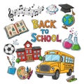 Back to school elements isolated on white background Royalty Free Stock Photo