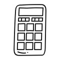 Calculator Doodle Line Drawing Illustration Royalty Free Stock Photo