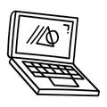 Laptop Doodle Line Drawing Illustration Royalty Free Stock Photo