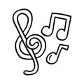 Music Notes Doodle Line Drawing Illustration Royalty Free Stock Photo