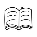 Open Book Doodle Line Drawing Illustration Royalty Free Stock Photo