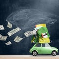 Back to school expenses car. Royalty Free Stock Photo