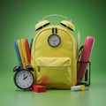 Back To School - First Day School - Back2School Illustration 3D text Royalty Free Stock Photo