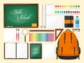 Back to school flat background. Online education and study. Teacher, student. September 1.