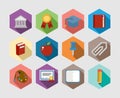 Back to School flat icons design set Royalty Free Stock Photo