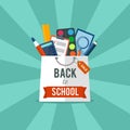 Back to school flat illustration Royalty Free Stock Photo