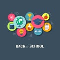 Back to school flat illustration Royalty Free Stock Photo