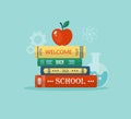 Back to school flat illustration Royalty Free Stock Photo