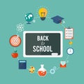 Back to school flat illustration Royalty Free Stock Photo