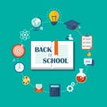 Back to school flat illustration Royalty Free Stock Photo