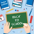 Back to School Flat Style Vector Background With