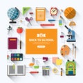 Back to school flat vector background