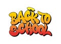 Back to school font in graffiti style. Vector illustration. Royalty Free Stock Photo