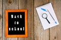 Back to school. Frame and school tools. Royalty Free Stock Photo