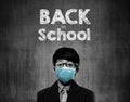 Back To School - Little School Kids Wearing Surgical Mask