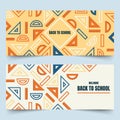 Back to school geometric rulers banners