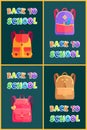 Back to School Bags Rucksacks and Satchels Poster Royalty Free Stock Photo