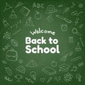 Back to school hand-drawn doodles background Royalty Free Stock Photo