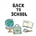 Back to School hand drawn sketch doodles set, vector illustration. Royalty Free Stock Photo