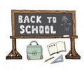 Back to School hand drawn sketch doodles set, vector illustration. Royalty Free Stock Photo