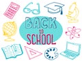 Hand drawn back to school doodle sketch Royalty Free Stock Photo