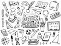 Hand drawn back to school doodle sketch Royalty Free Stock Photo