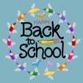 Back to school. Hand Pencil Background