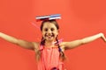 Back to school and homework concept. Girl holds books