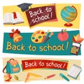 Back to school horizontal banners with education Royalty Free Stock Photo