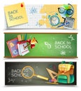 Back To School Horizontal Banners Set Royalty Free Stock Photo