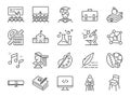 Back to school icon set. Included the icons as education, study, lectures, course, university, book, learn and more Royalty Free Stock Photo