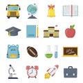 Back to school icon set, student classroom pictures
