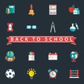 Back To School icon set. Vector Illustration Royalty Free Stock Photo