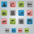 Back to school icons, black contour Royalty Free Stock Photo